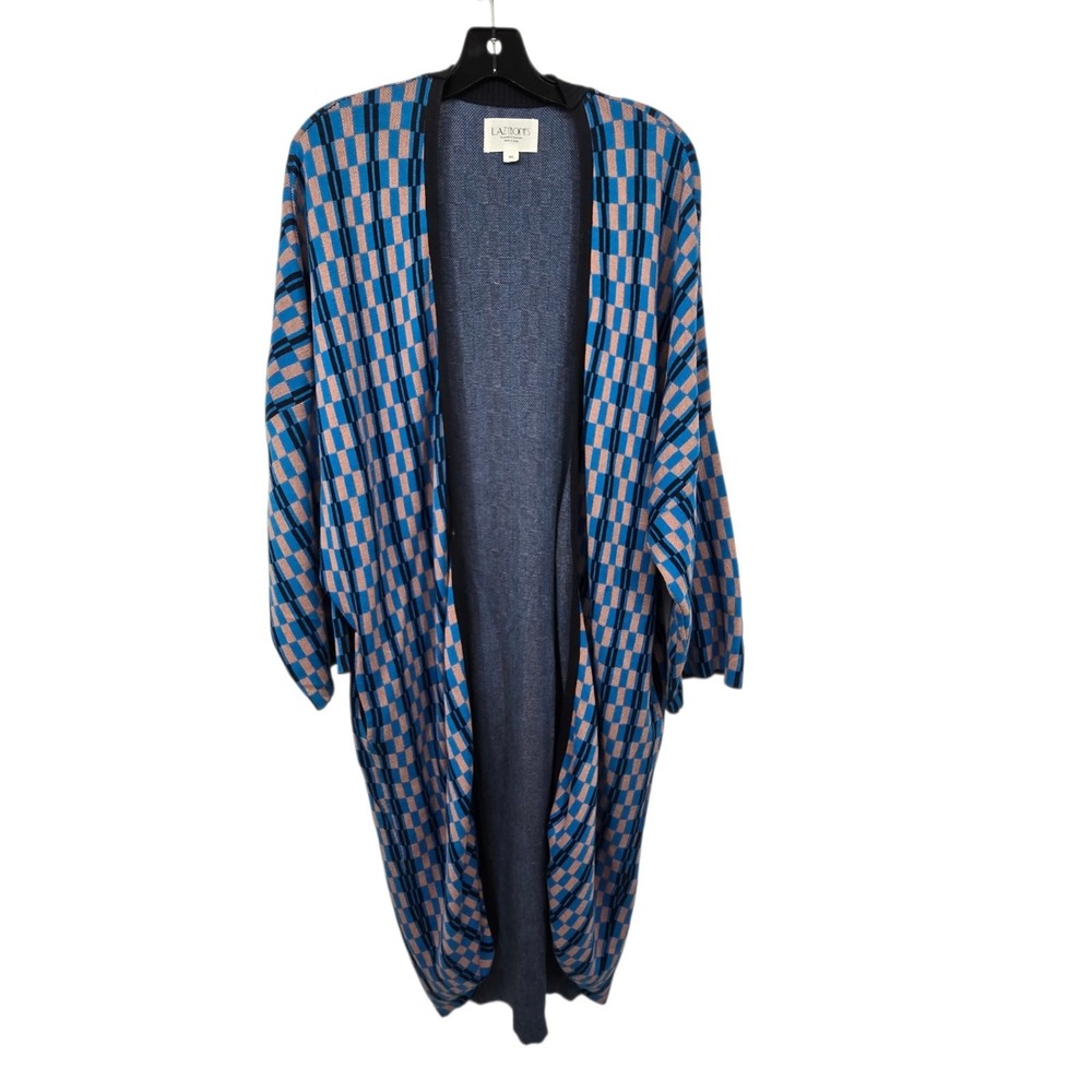 Anthropologie Lazy Bones Cocoon Sweater Cardigan Duster Long Women's M/L Blue